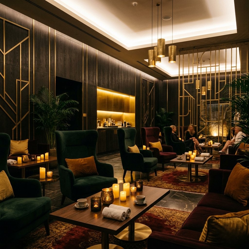 Luxury spa reception and lounge
